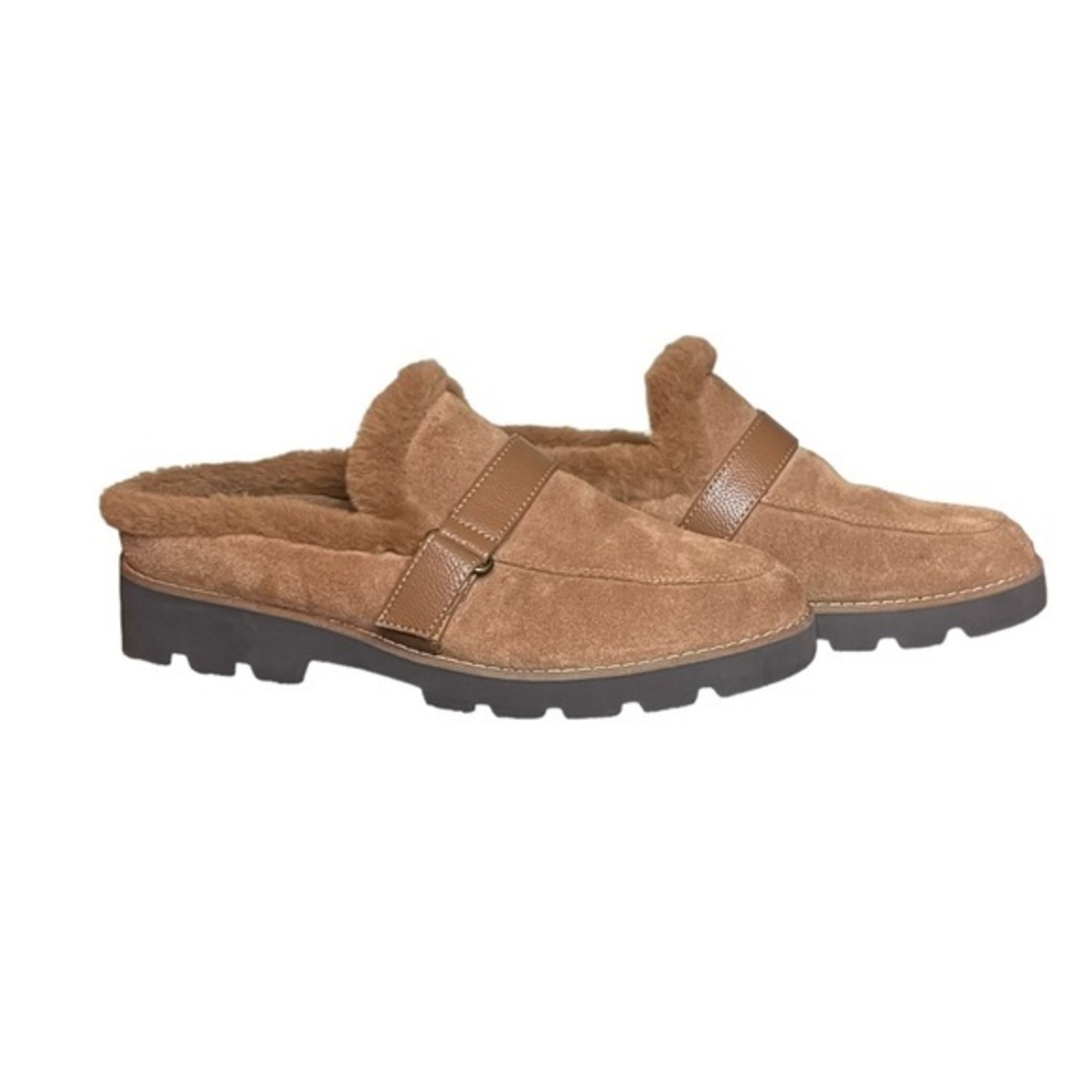 Vionic Womens Kailen Faux Fur Tan Brown Sherpa‎ Mules Slip-On Size 6.5 - Picture 3 of 7